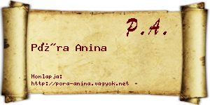 Póra Anina névjegykártya